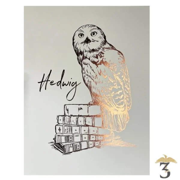 Affiche deluxe letterpress arteonn / wizarding world – hedwige 30×40 - Les Trois Reliques, magasin Harry Potter - Photo N°3