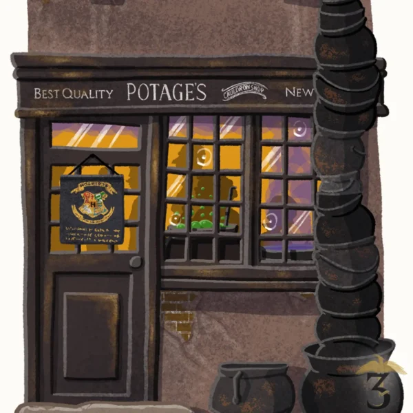 Art print minalima – boutique au bon chaudron - Les Trois Reliques, magasin Harry Potter - Photo N°3