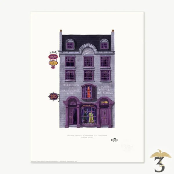 Art print minalima – boutique madame guipure - Les Trois Reliques, magasin Harry Potter - Photo N°1