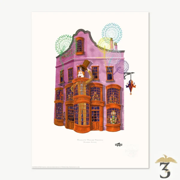 Art print minalima – boutique weasleys wizard wheezes - Les Trois Reliques, magasin Harry Potter - Photo N°1