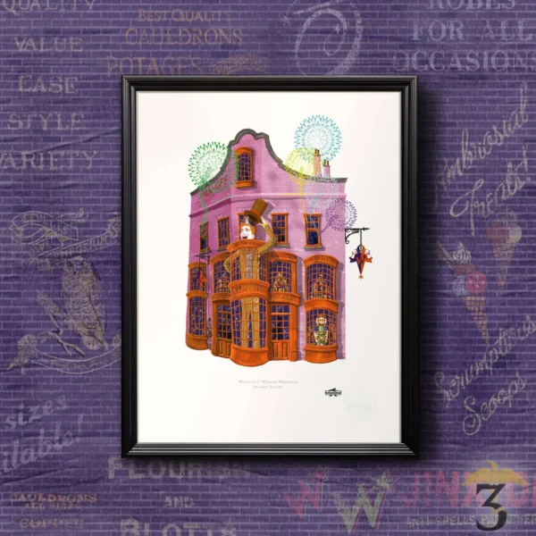 Art print minalima – boutique weasleys wizard wheezes - Les Trois Reliques, magasin Harry Potter - Photo N°4