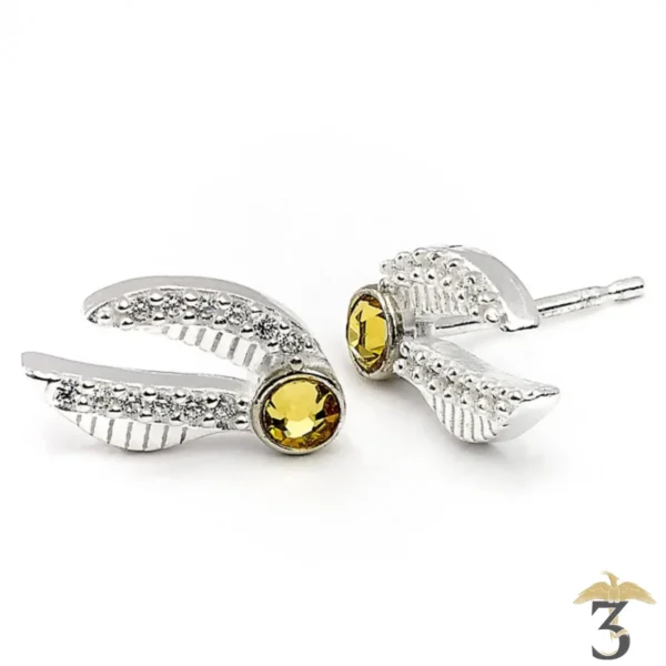 Boucles d oreilles a tige vif d or avec elements en cristal - Les Trois Reliques, magasin Harry Potter - Photo N°2