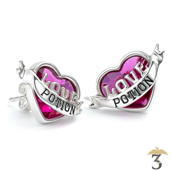 Boucles d’oreilles love potion en argent 925e avec element en cristal - Les Trois Reliques, magasin Harry Potter - Photo N°2