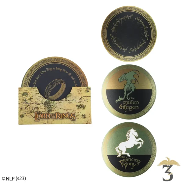 Lot de 4 sous-verre – le seigneur des anneaux - Les Trois Reliques, magasin Harry Potter - Photo N°1