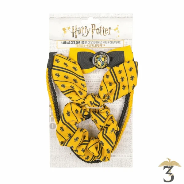 Set de 3 accessoires cheveux poufsouffle trendy - Les Trois Reliques, magasin Harry Potter - Photo N°1